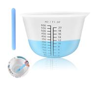 Gobelet doseur en silicone avec mélangeur - 600 ml - Grand gobelet doseur en silicone époxy - Pour résine époxy, cires, outils de collage - Moule en silicone pour moules, bricolage, fabrication de