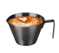 Gobelet doseur en verre - Verre doseur en acier inoxydable - Accessoires de café - Tasse doseuse à avec poignée - Tasse doseuse pour grains de café pour la préparation du café