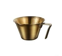 Gobelet doseur pour expresso en acier inoxydable 100 ml avec bec verseur - Double graduation ml/oz, bec en V pour préparation de café Barista, acier 304 ton argenté 9 x 7 cm (or A)