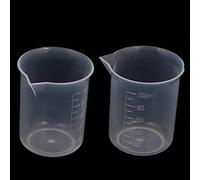 Gobelet doseur transparent de 100 ml, pour gobelet, plastique, laboratoire, 2, gradué, bouteilles d'eau en verre (blanc, taille unique)