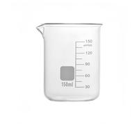 Gobelet doseur transparent de 5 à 3000 ml, bécher de laboratoire en verre borosilicaté avec échelle, outil de mesure for la cuisine et la pâtisserie(150ml 2pcs)
