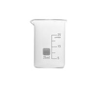 Gobelet doseur transparent de 5 à 3000 ml, bécher de laboratoire en verre borosilicaté avec échelle, outil de mesure for la cuisine et la pâtisserie(25ml 10pcs)