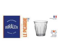 Duralex Gobelet Picardie 9 cl Verre trempé Transparent – Lot de 6