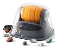 Gobelet électrique pour polissage de pierres précieuses avec couvercle de réduction du bruit, grains de polissage et attaches de bijoux, idéal pour les amateurs de géologie et les enfants