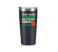 Gobelet en acier inoxydable avec inscription « I'm Not Yelling, This Is My Football Coach Voice, 591 ml, cadeau apprécié pour entraîneur de football, fils, collègue