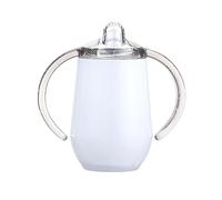 Gobelet en acier inoxydable avec poignées et couvercles en silicone, 284 ml, double paroi isolée sous vide, gobelet anti-fuite pour et filles, blanc, taille unique