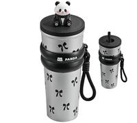 Gobelet en acier inoxydable, gobelet avec couvercle et paille 700 ml / 24 oz arc isolé en acier inoxydable avec corde de transport fuite de fuite boute