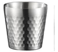 Gobelet en acier inoxydable martelé avec design à double paroi scellée sous vide pour une rétention prolongée du chaud et du froid (A)