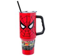Gobelet en acier inoxydable Silver Buffalo Marvel Avengers Spider-Man avec poign e et paille, compatible avec un porte-gobelet standard, 1 134 ml