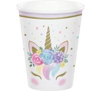 Gobelet en carton licorne fête de la licorne 8 pièces 266 ml