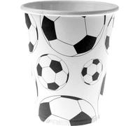 Gobelet en carton pour le football 10 pièces noir-blanc 200ml