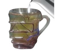Gobelet en forme de livre - Tasse à café | Tasse de livre peinte | Tasse en acrylique | Tasse à thé et à l'eau | Tasse à café de cuisine | Élégantes tasses vintage pour la maison, les boissons