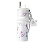 Gobelet en métal 710 ml avec couvercle paille de qualité alimentaire | Gobelet à café en acier inoxydable pour thé, lait, jus, boisson, bureau, école, voyage, camping, randonnée