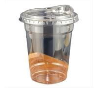 Gobelet en Plastique de 12 Oz avec Couvercle à Boire Directement Gobelet Jetable Transparent Dégustation transparent