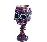 Gobelet en résine avec motif tête de mort pour tête de mort - Squelette médiéval - Calice - Double paroi - En résine mate