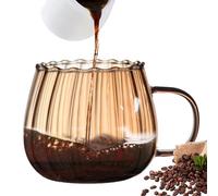 Gobelet en verre convexe de 400 ml - Grande capacité - Passe au lave-vaisselle - Tasse à thé en verre - Pour l'automne et l'automne - Pour Halloween, latte - Doré