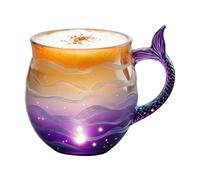 Gobelet en Verre - Gaufrage Océan Élégant, Tasse à Café Sirène Look Inspiré De | Tasse en Verre Queue De Sirène 3D Pour La Maison, Camping, Dortoir, Hôtel, Appartement, Café, Chocolat, Thé, M