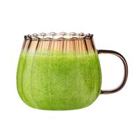 Gobelet en verre transparent avec poignée de 400 ml, gobelet transparent en forme de , gobelet de service polyvalent pour café chaud, lait, thé, eau soda, lait en poudre, soja,