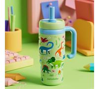 Gobelet fontaine baleine en acier inoxydable de 710 ml avec poignée - Deux couvercles, avec effet fontaine amusant, bouteille d'eau isotherme avec poignée, tasse à boire avec jet de baleine pour