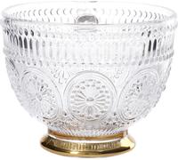 HOMLA Barrel Tasse à thé Transparente de Style Vintage - Gobelet Fonctionnel avec Motif élégant - pour fêtes, banquets, Service à thé - Capacité 0,36 l