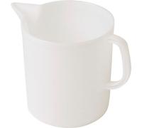 Gobelet gradué en plastique, blanc, gradué en 1/2 litre, contenu 5,00 litres