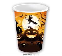 Gobelet Halloween avec citrouille 6 pièces orange-noir 240ml