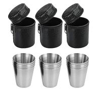 Gobelet Inox Gobelet Empilable, 12 Pièces Empilables Gobelet Inox Gobelet, Mini Metal Gobelets, Verres à Shot en Métal, Verre à Liqueur En Métal pour Randonnée, Pique-Nique, Camping, Voyage(30 ML)