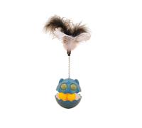 Gobelet interactif pour chat avec plumes et herbe à chat - Jeu de poursuite 3 en 1 pour jeu en intérieur - Soulage l'ennui - Stimulation mentale pour chatons et chats adultes - Durable (C)