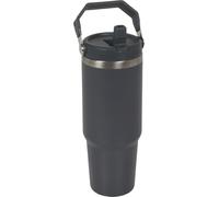 Gobelet isolant 800ml Gobelet thermique avec paille et anse Gobelet à emporter Gobelet à café Gobelet de voyage , couleur:noir