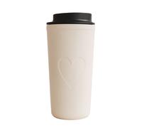 Gobelet isotherme à emporter Cœur crème 18.5 cm