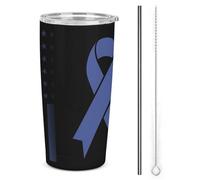 Gobelet isotherme de 590 ml en acier inoxydable, double paroi sous vide, avec couvercle à paille, idéal pour les voyages et la voiture, en soutien au syndrome de l'intestin irritable. Cadeau parfait