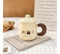 Gobelet Isotherme de Voyage avec Coffret Cadeau, Tasse en Céramique de 400 Ml avec Couvercle Exclusif, Mugs et Tasses à Café, Facile à Nettoyer, pour Boissons Chaudes et Froides(Gray)