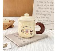 Gobelet Isotherme de Voyage avec Coffret Cadeau, Tasse en Céramique de 400 Ml avec Couvercle Exclusif, Mugs et Tasses à Café, Facile à Nettoyer, pour Boissons Chaudes et Froides(Brown)