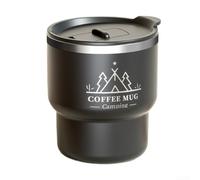 Gobelet isotherme en acier inoxydable 304 à double paroi anti-fuite avec couvercle et insert de paille - Tasse isotherme pour boissons chaudes, café, thé, bureau, voyage (noir)