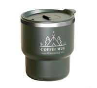Gobelet isotherme en acier inoxydable 304 à double paroi anti-fuite avec couvercle et insert de paille - Tasse isotherme pour boissons chaudes, café, thé, bureau, voyage (vert)
