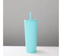 Gobelet isotherme en acier inoxydable, capacité de 720 ml, couvercle anti-fuite, avec paille pliable, plusieurs couleurs (vert émeraude)