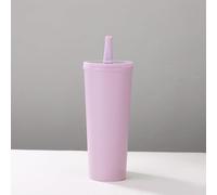 Gobelet isotherme en acier inoxydable, capacité de 720 ml, couvercle anti-fuite, avec paille pliable, plusieurs couleurs (violet clair)