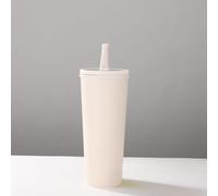 Gobelet isotherme en acier inoxydable, capacité de 720 ml, couvercle anti-fuite, avec paille pliable, plusieurs couleurs (blanc laiteux)