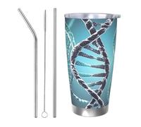 Gobelet isotherme en acier inoxydable de 591 ml avec couvercle - Gobelet isotherme DNA Genetic Helix pour voyage - Tasse à café réutilisable en voiture - Tasse à double paroi pour café