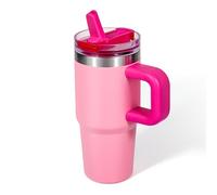 Gobelet isotherme pour enfants, 100 % paille anti-fuite, 413 ml, petite tasse en acier inoxydable 304, cadeau pour enfants, graduation de voyage, cadeau rose