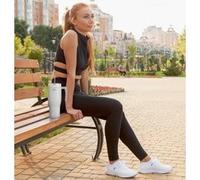 Thermos REFRESHING SERIES Gobelet isotherme, 1,1 l, blanc mat, gobelet avec paille et poignée, pour les déplacements, le travail ou la maison, en acier inoxydable à double paroi neutre au goût