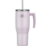 Thermos REFRESHING SERIES - Gobelet isotherme - 1,1 l - Lavande mat - Gobelet avec paille et poignée - Pour les déplacements, le travail ou la maison - En acier inoxydable - Double paroi neutre au
