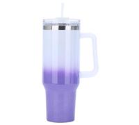Gobelet isotherme sous vide dégradé arc-en-ciel de 113 cl avec poignée en paille, en acier inoxydable, for voiture, for les voyages, chaud et froid(Legradient)