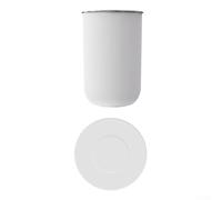 Gobelet magnétique en acier inoxydable 304 pour rince-bouche avec drainage, support mural sans perçage, pour l'organisation de la salle de bain, tasse de rinçage peu encombrante (blanc)