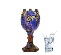 Gobelet Médiéval - Calice De Dragon En Résine D'acier Inoxydable 9 X 9,3 X 18,5 Cm, Tasse À Boire Créative Polyvalente, Motif Détaillé En Relief De Dragon | Thème Fantastique De Décor De Fête De Rasse