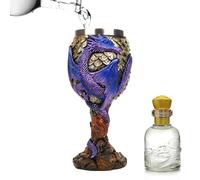 Gobelet médiéval - Verre à vin dragon | médiéval avec motif dragons | Coupe calice sûre, polyvalente et créative pour boire et cueillir des fêtes quotidiennes