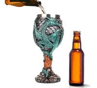 Gobelet médiéval - Verre à vin dragon | médiéval avec motif dragons | Coupe calice sûre, polyvalente et créative pour boire et cueillir des fêtes quotidiennes