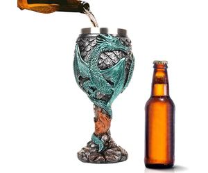 Gobelet médiéval - Verre à vin dragon | médiéval avec motif dragons | Coupe calice sûre, polyvalente et créative pour boire et cueillir des fêtes quotidiennes