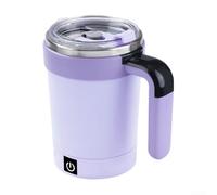 Gobelet mélangeur automatique rechargeable avec affichage de la température, mélange magnétique pour café, thé, chocolat chaud, bureau, voyage, blanc, violet, vert, noir (anglais, violet)
