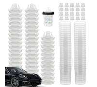 Gobelet mélangeur pour peinture de voiture - Système de pulvérisation réutilisable en polypropylène PE sans danger - 50 - 180, 400, 600 - Nettoyant à brosse, réservoir de rinçage, pistolets
